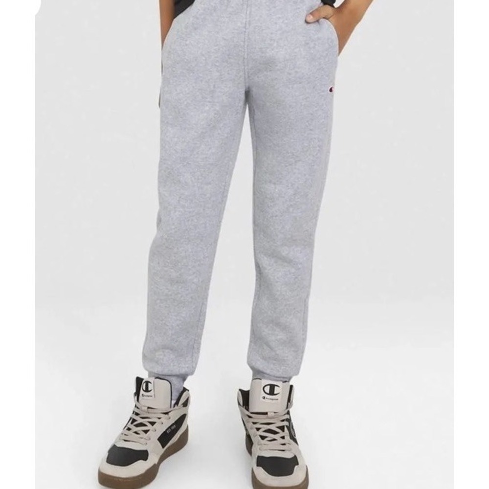 Champion Kids Fleece Jogger Pants Heather Gray C935KB7001-GYH-M Small
